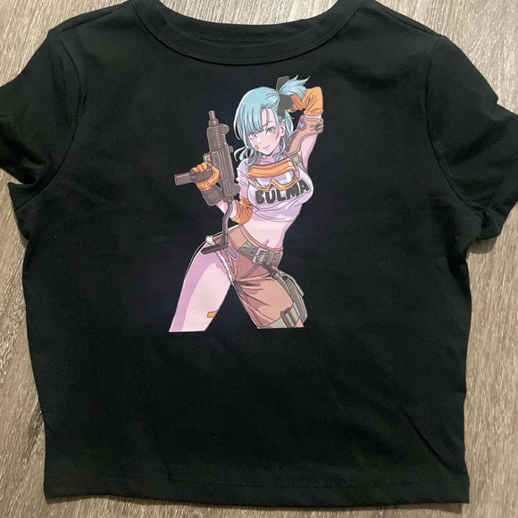 Womens Small Dragonball Super Bulma Cropped Shirt - Picture 3 of 5